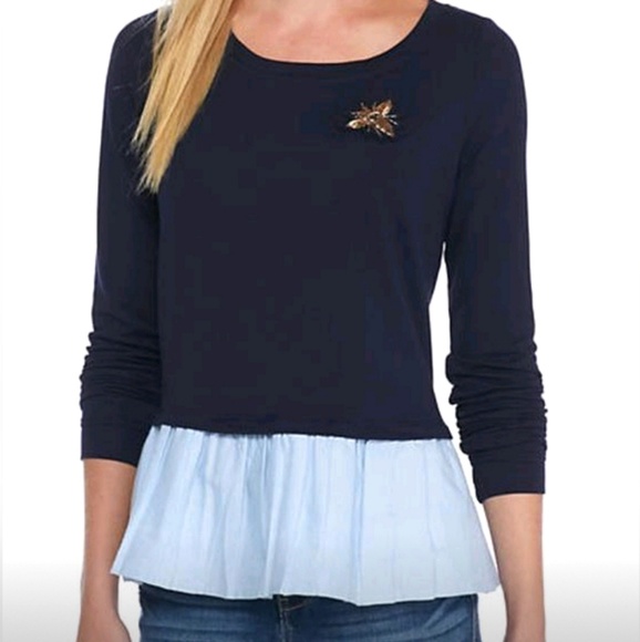crown & ivy Tops - ⭐$10⭐Crown & Ivy Honey Bee Peplum Top Sz Petite M